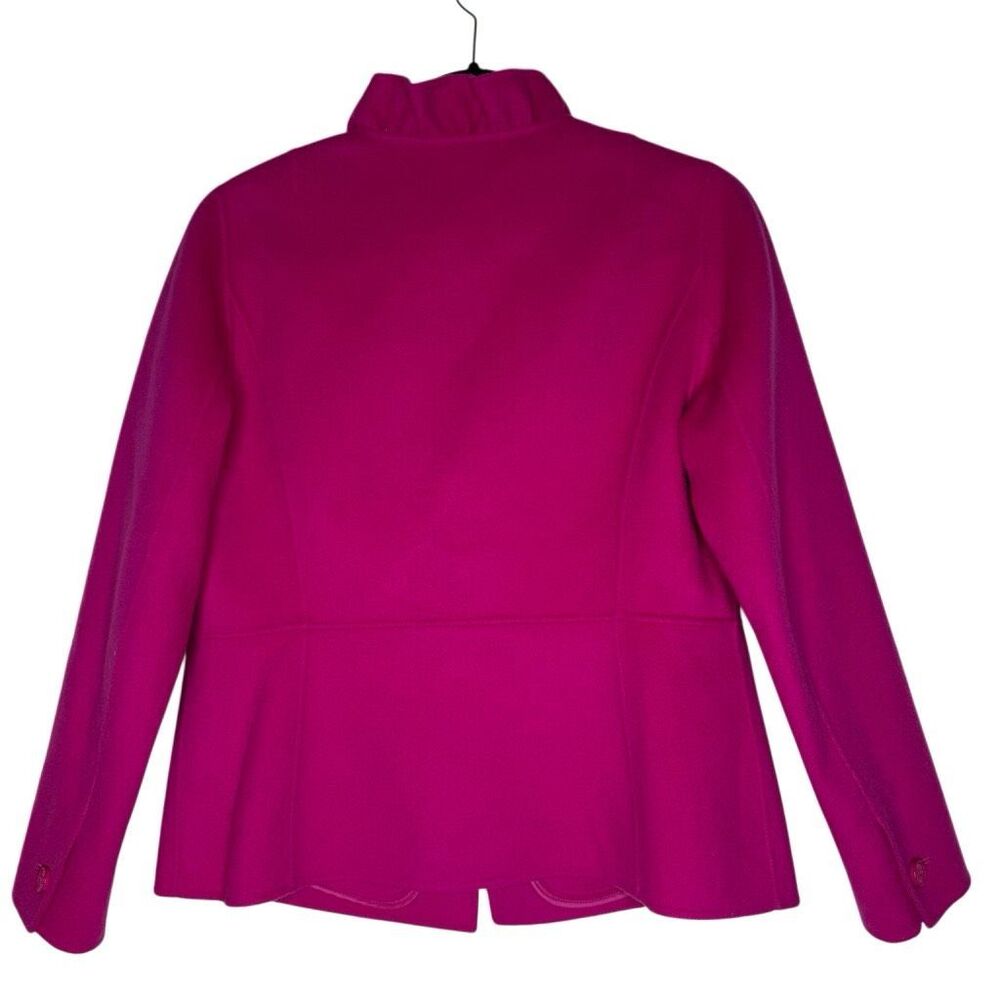 Talbots Jacket Ruffle-Neck Double-Face Fuchsia Ja… - image 6